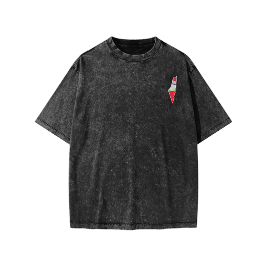 Palestine Map with Kuffiyah Print and Watermelon Kids T-shirt