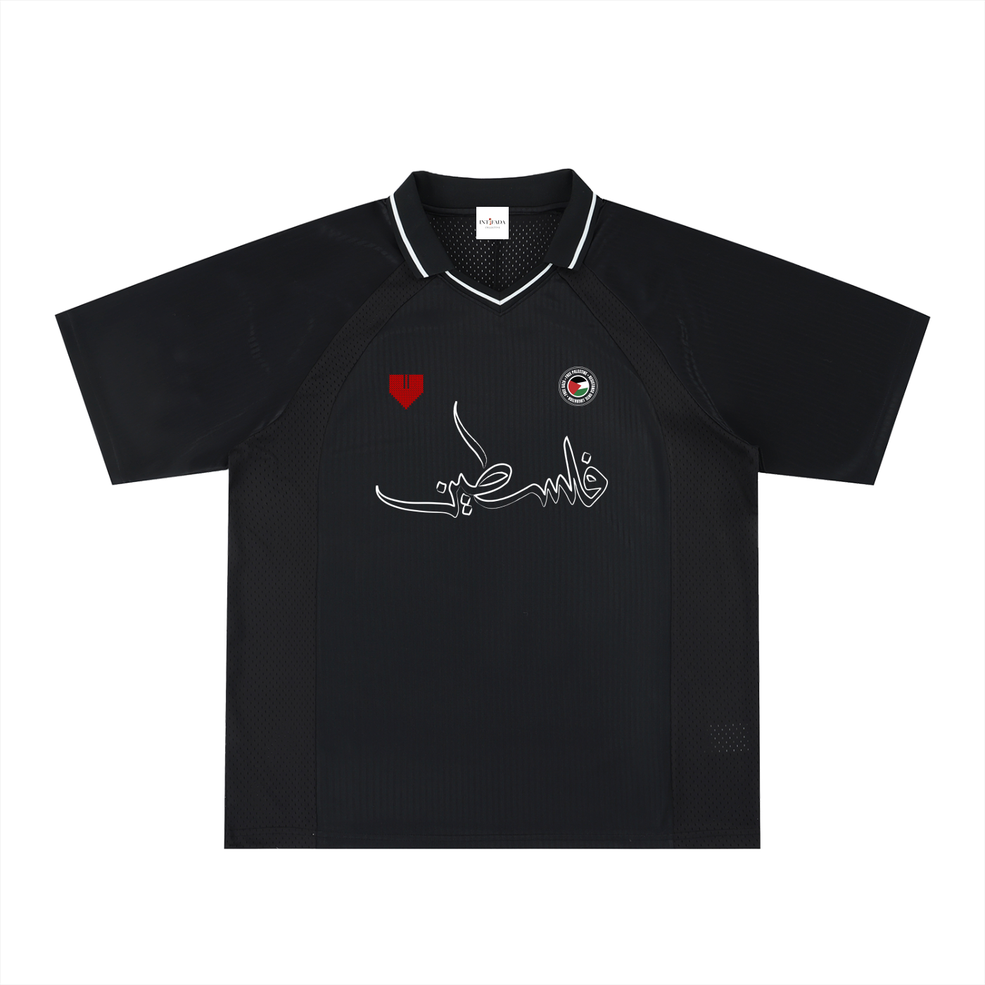 Palestine Striped V-Neck Soccer Jersey