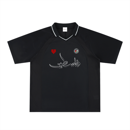 Palestine Striped V-Neck Soccer Jersey