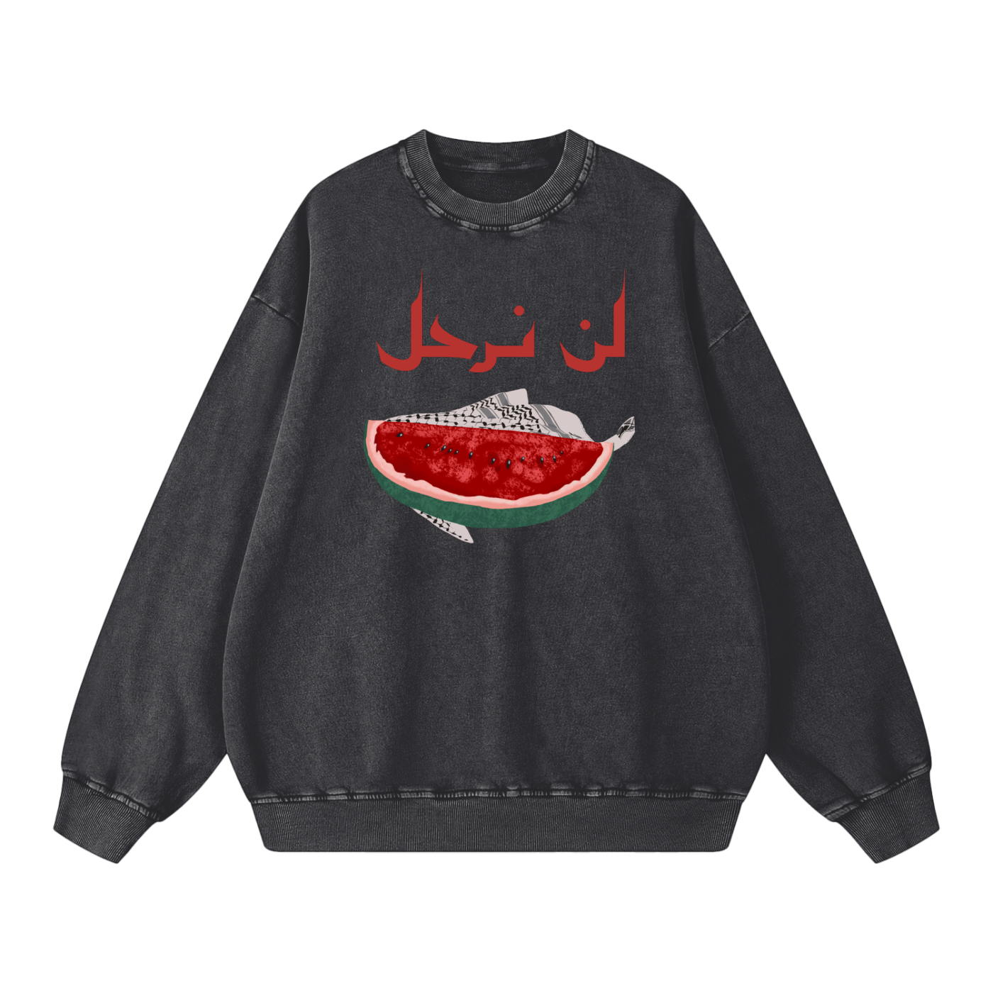 We won't leave Palestine Watermelon Kuffiya Crewneck