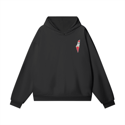 Palestine Map with Kuffiyah Print and Watermelon Premium Hoodie