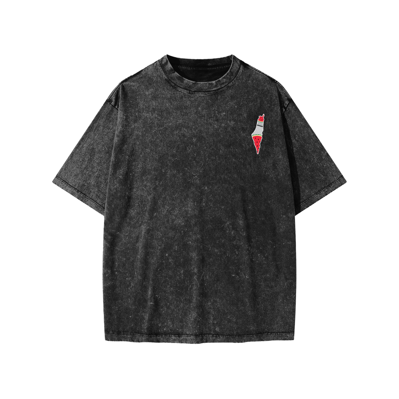 Palestine Map with Kuffiyah Print and Watermelon Kids T-shirt