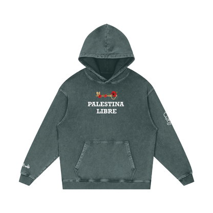 Palestina Libre Acid Washed Hoodie