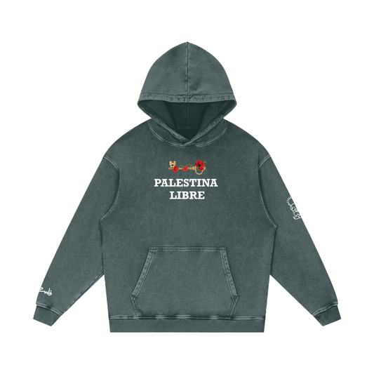 Palestina Libre Acid Washed Hoodie