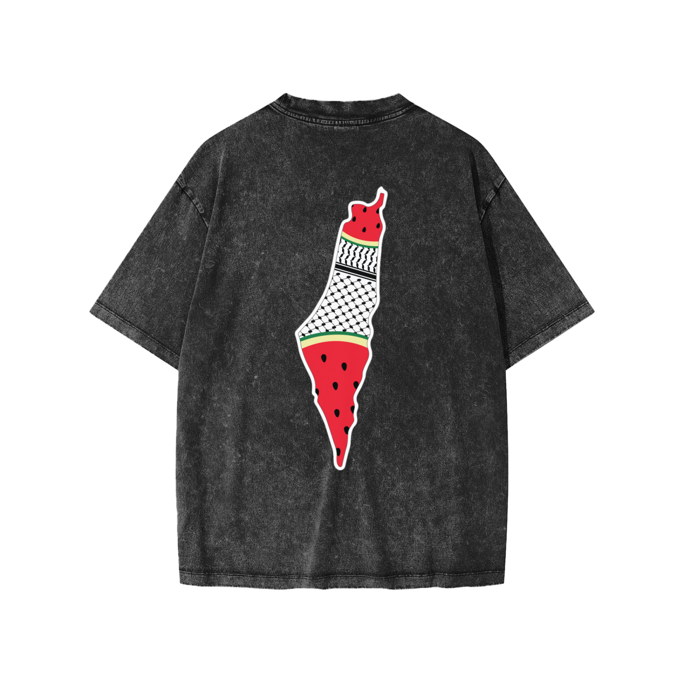 Palestine Map with Kuffiyah Print and Watermelon Kids T-shirt