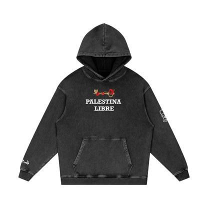 Palestina Libre Acid Washed Hoodie